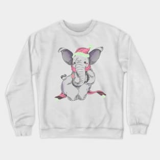 Snuggly Elephant with a Frosted Sugar Cookie Crewneck Sweatshirt